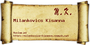 Milankovics Kisanna névjegykártya